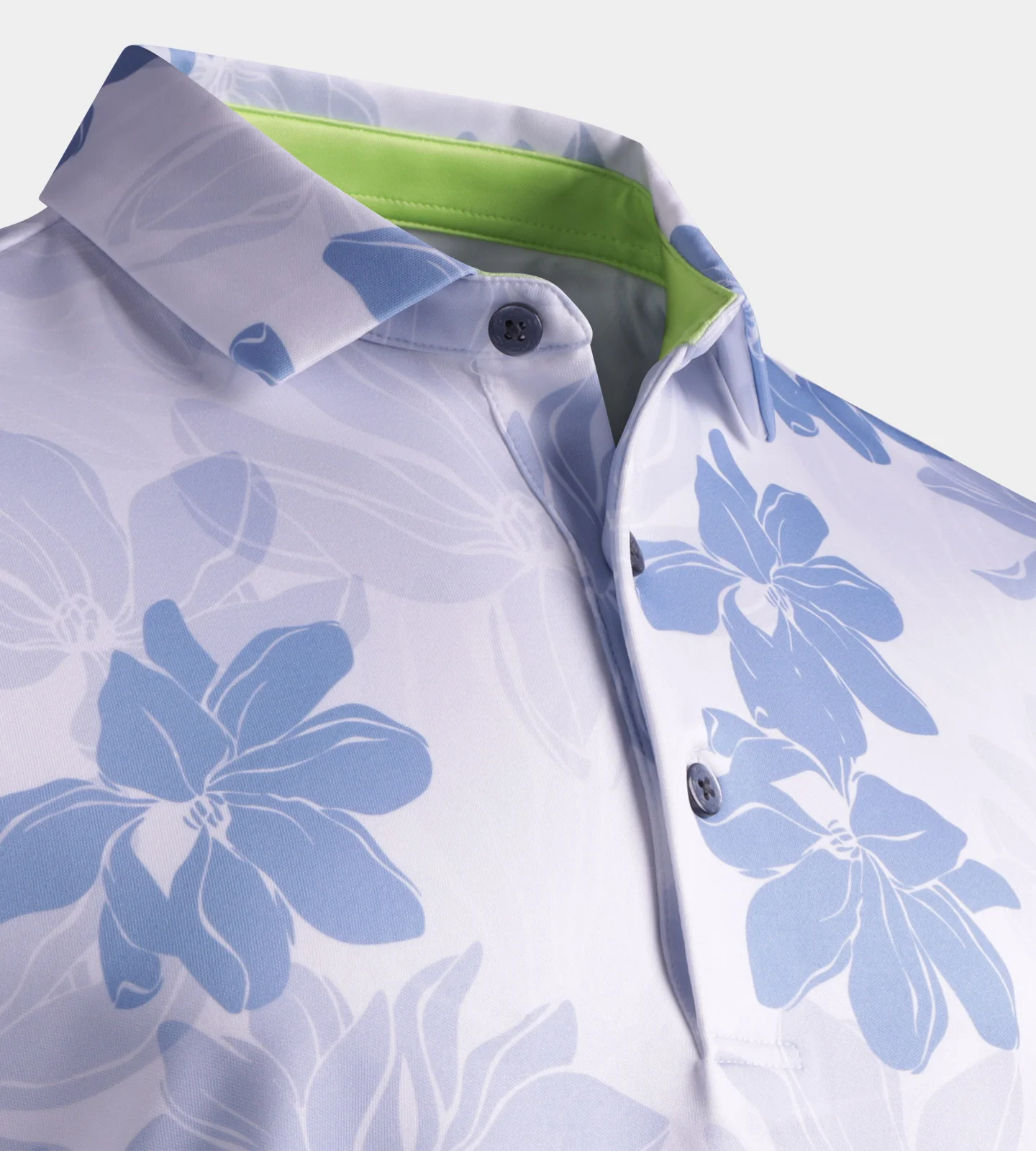 ABSTRACT FLOWER POLO - BLUE - Image 3