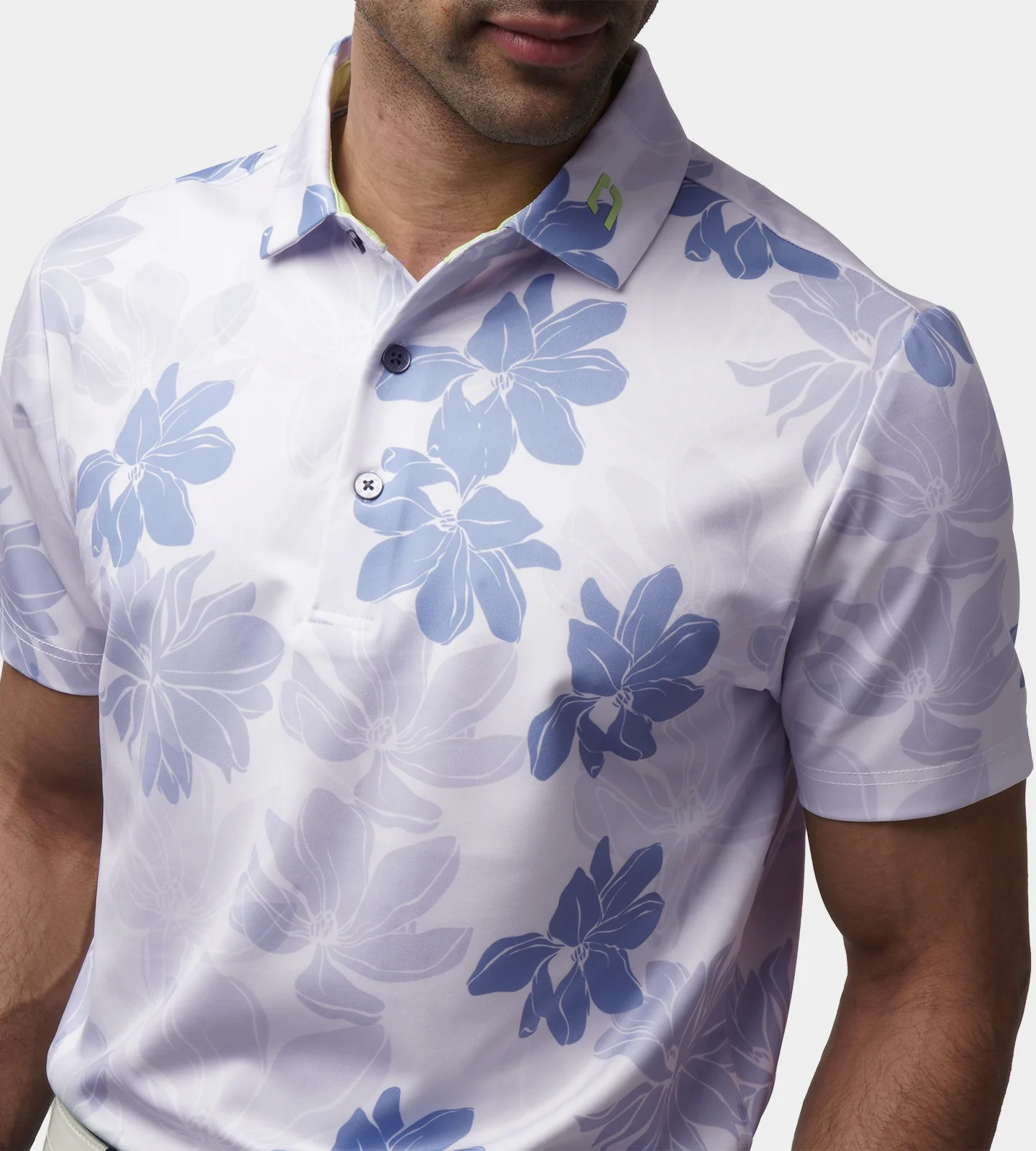 ABSTRACT FLOWER POLO - BLUE - Image 6