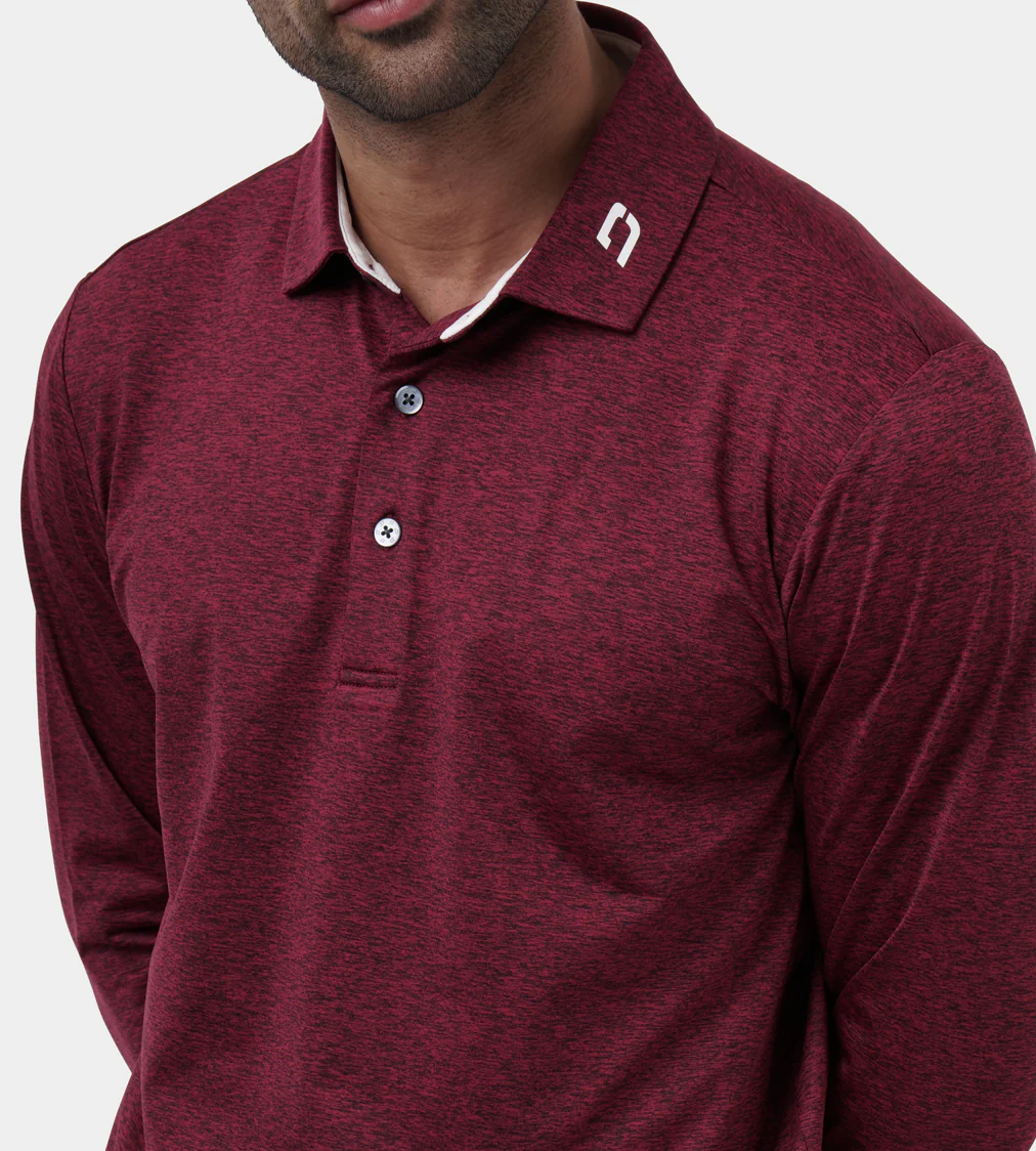 ARDENT FLEECE LINED POLO - BURGUNDY - Image 4