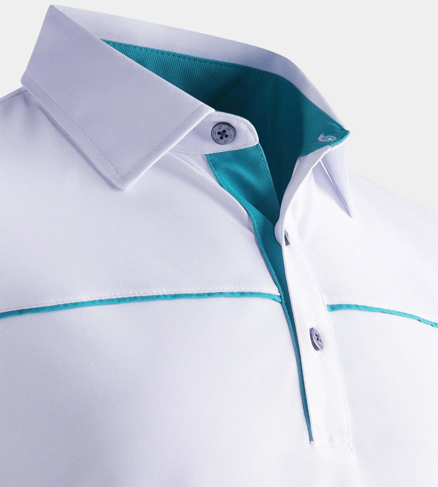 BLOCK PIQUE POLO - WHITE - Image 6