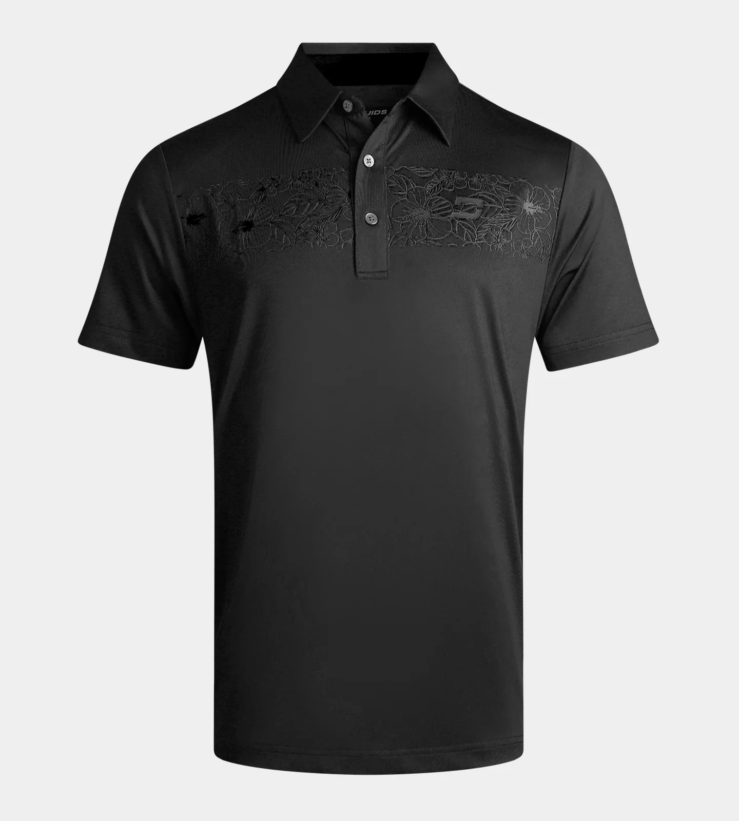 FLORAL PANEL POLO - BLACK
