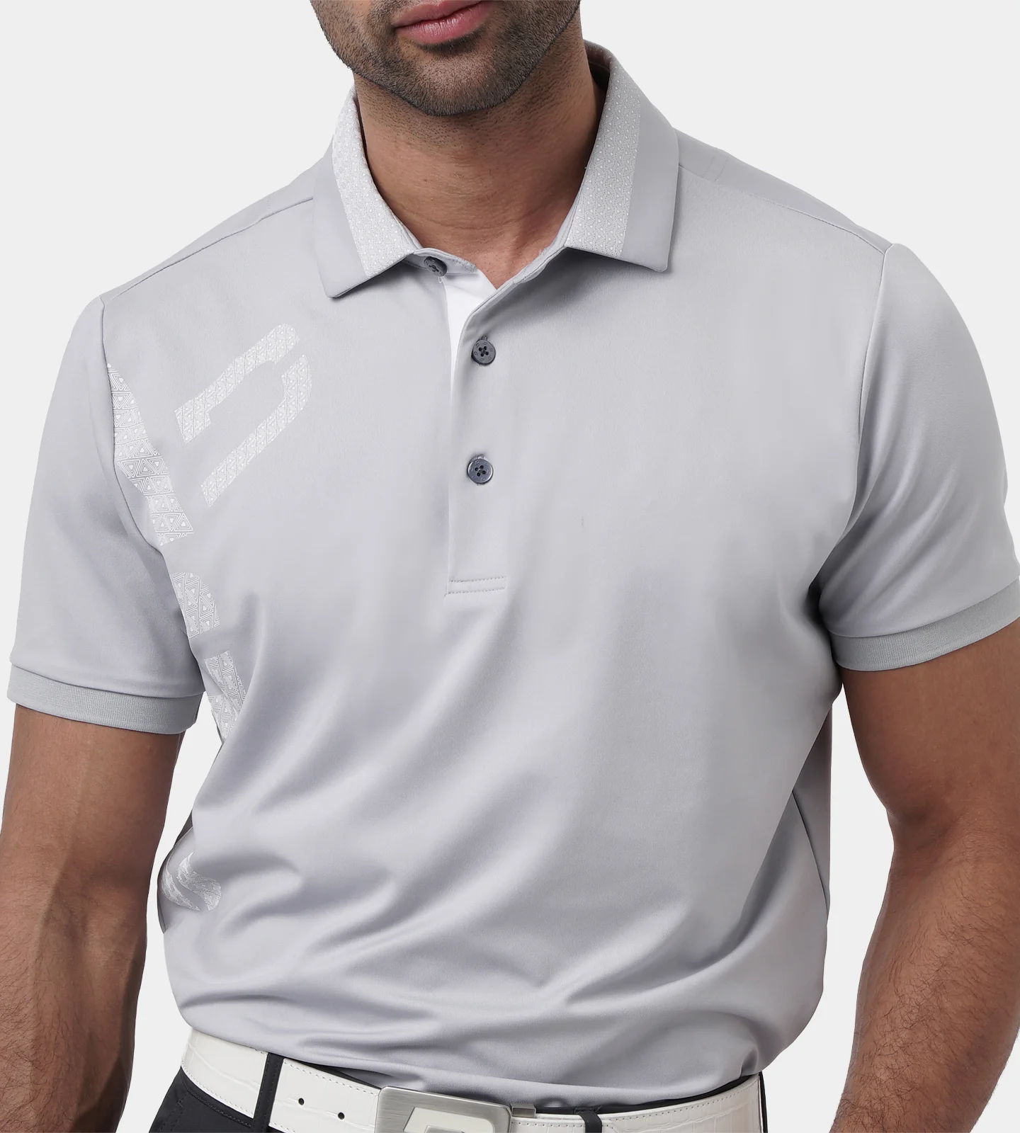 HALF LINE POLO - GREY - Image 4