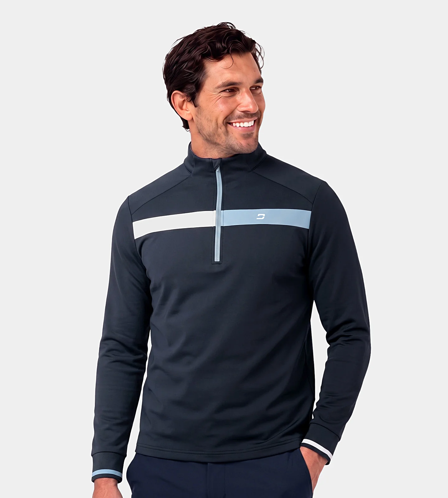 HALF N HALF MIDLAYER - NAVY - Image 2