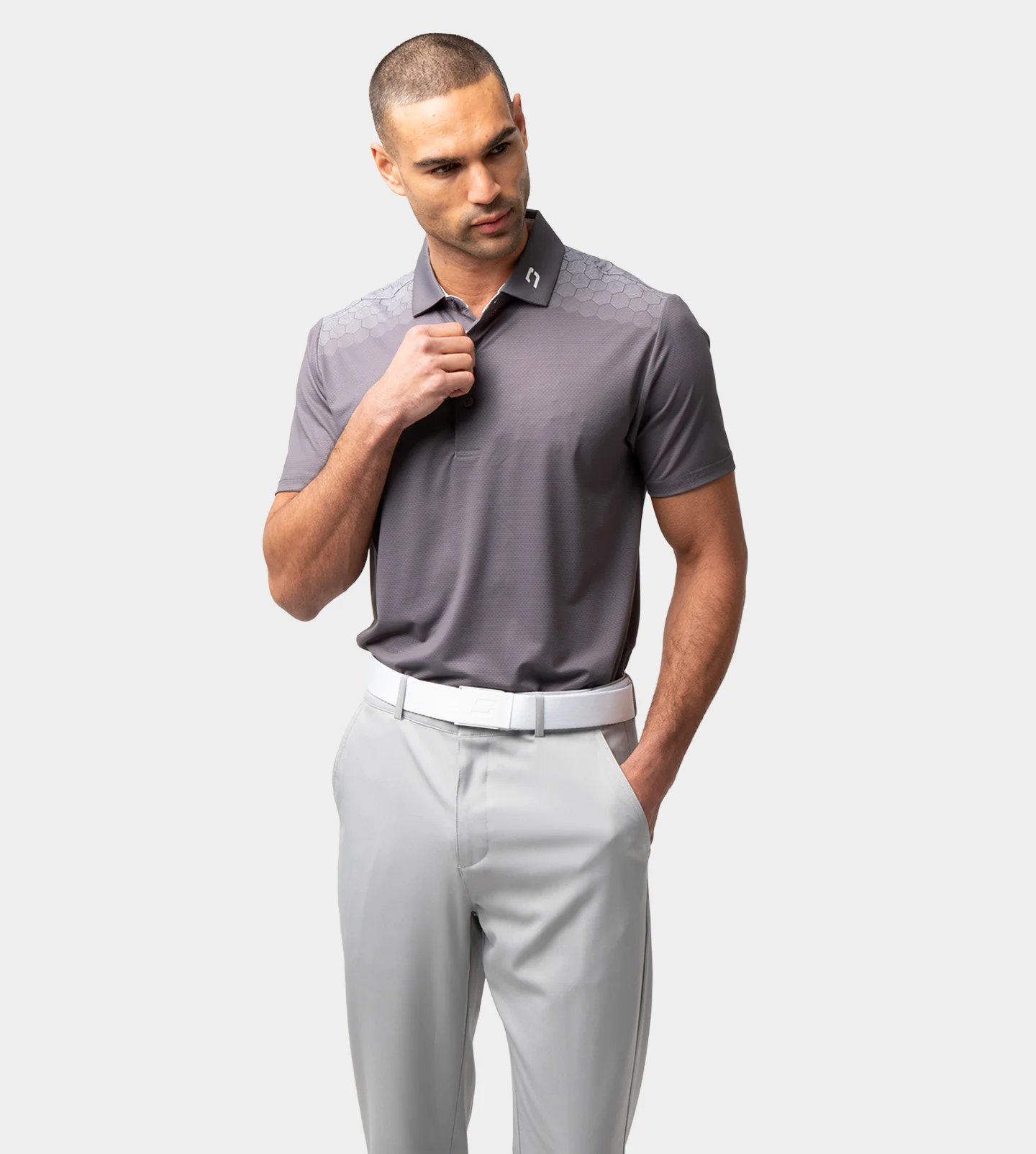 HEXA PERFORMANCE POLO - CHARCOAL - Image 2
