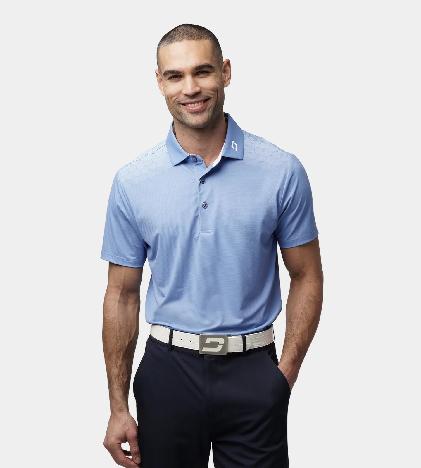 HEXA PERFORMANCE POLO - DENIM - Image 2