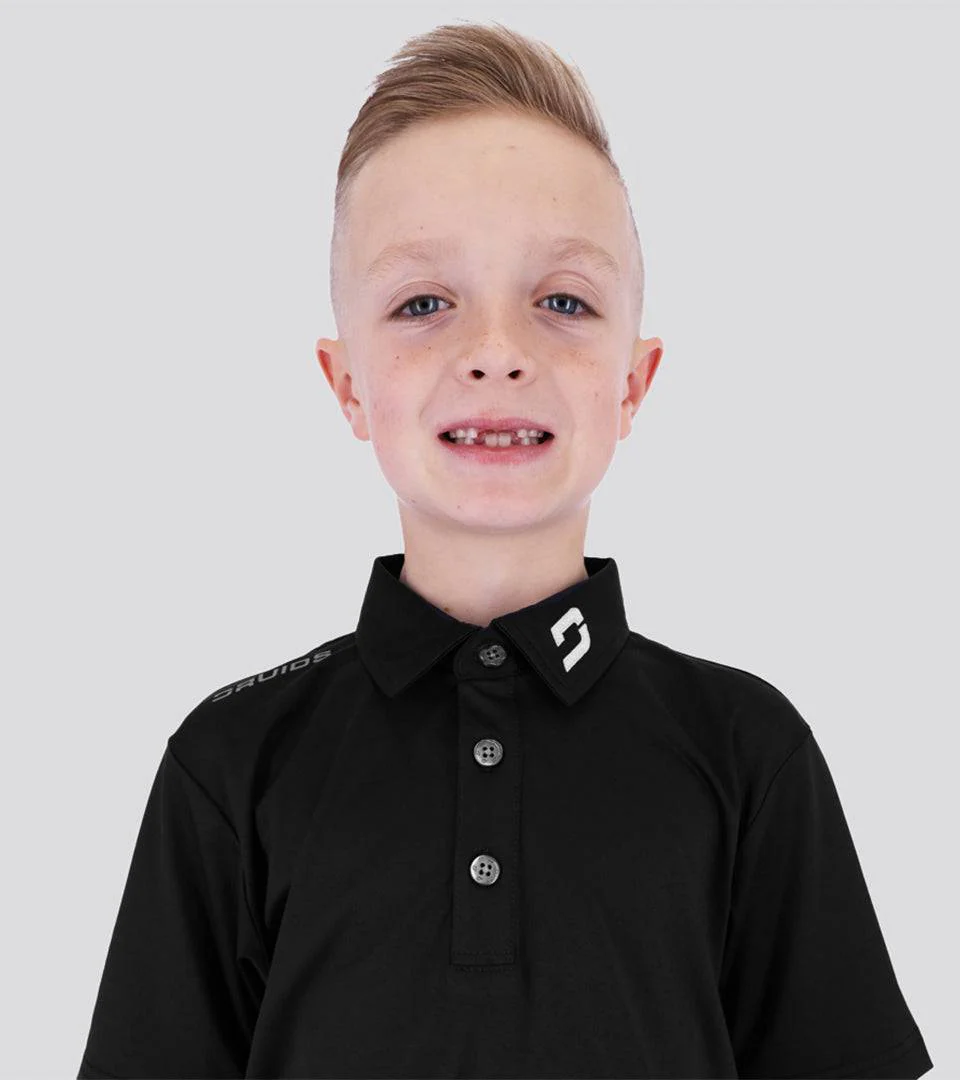 KIDS PERFORMANCE POLO - BLACK - Image 4