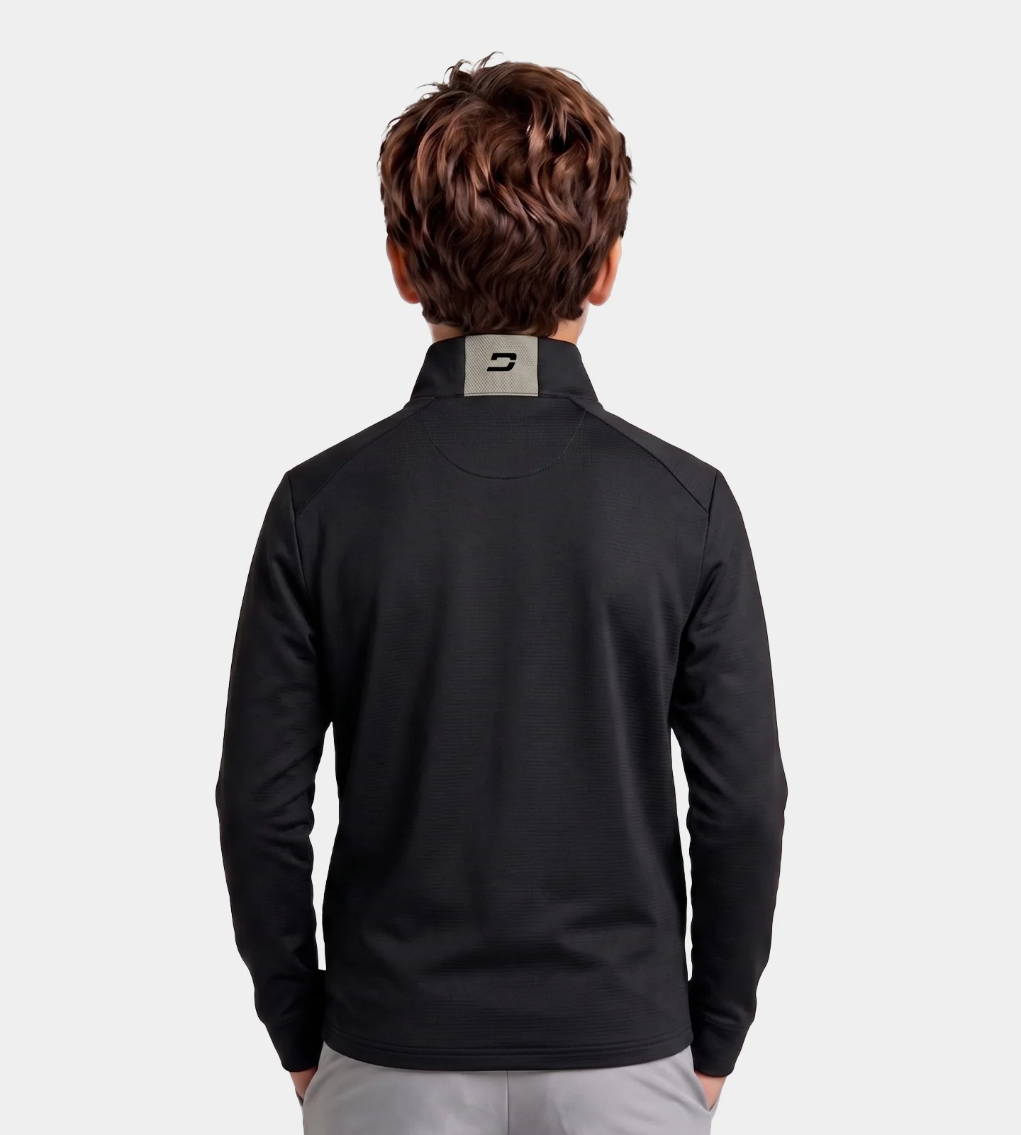 KIDS RIBBED PINE MIDLAYER - BLACK - Image 4