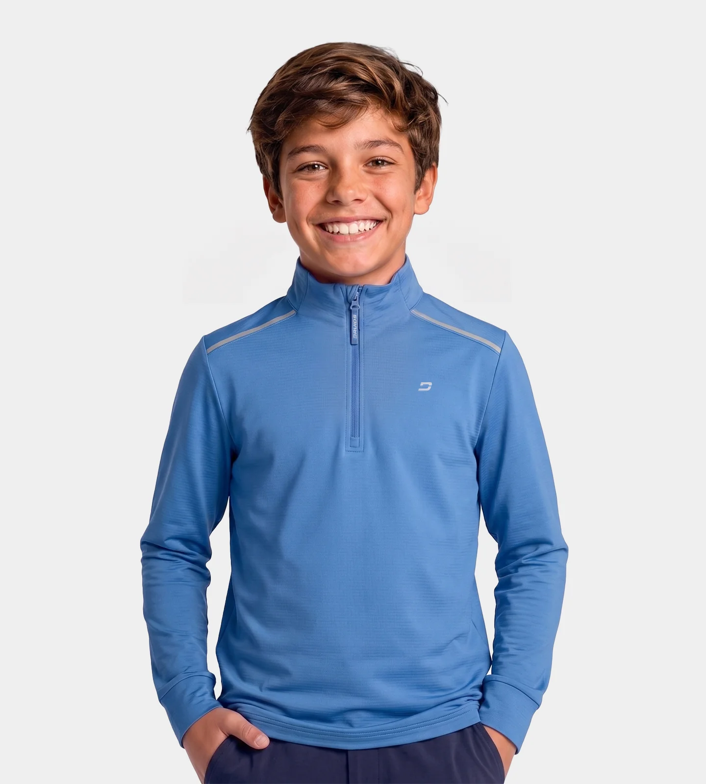 KIDS RIBBED PINE MIDLAYER - BLUE - Image 2