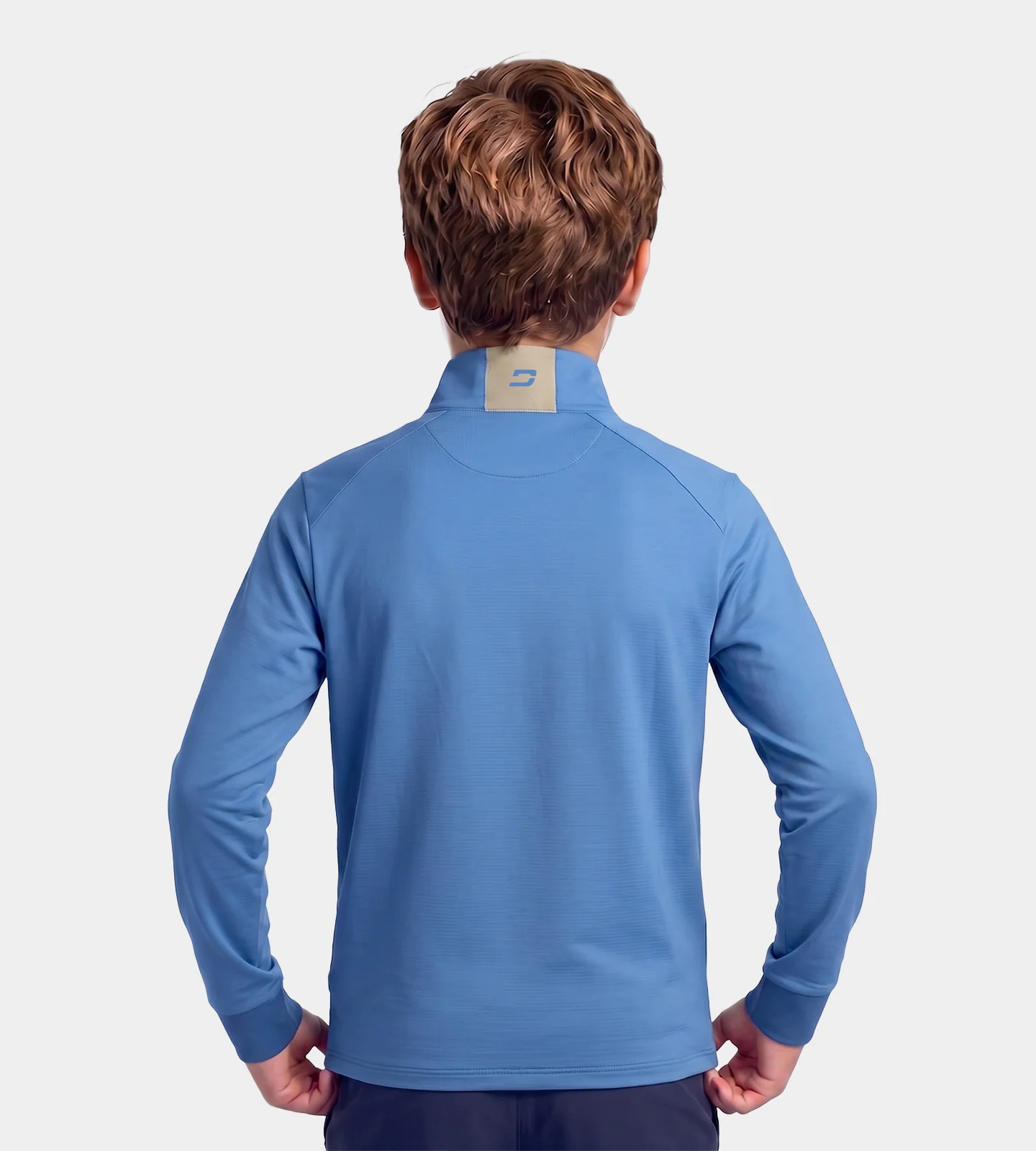 KIDS RIBBED PINE MIDLAYER - BLUE - Image 4