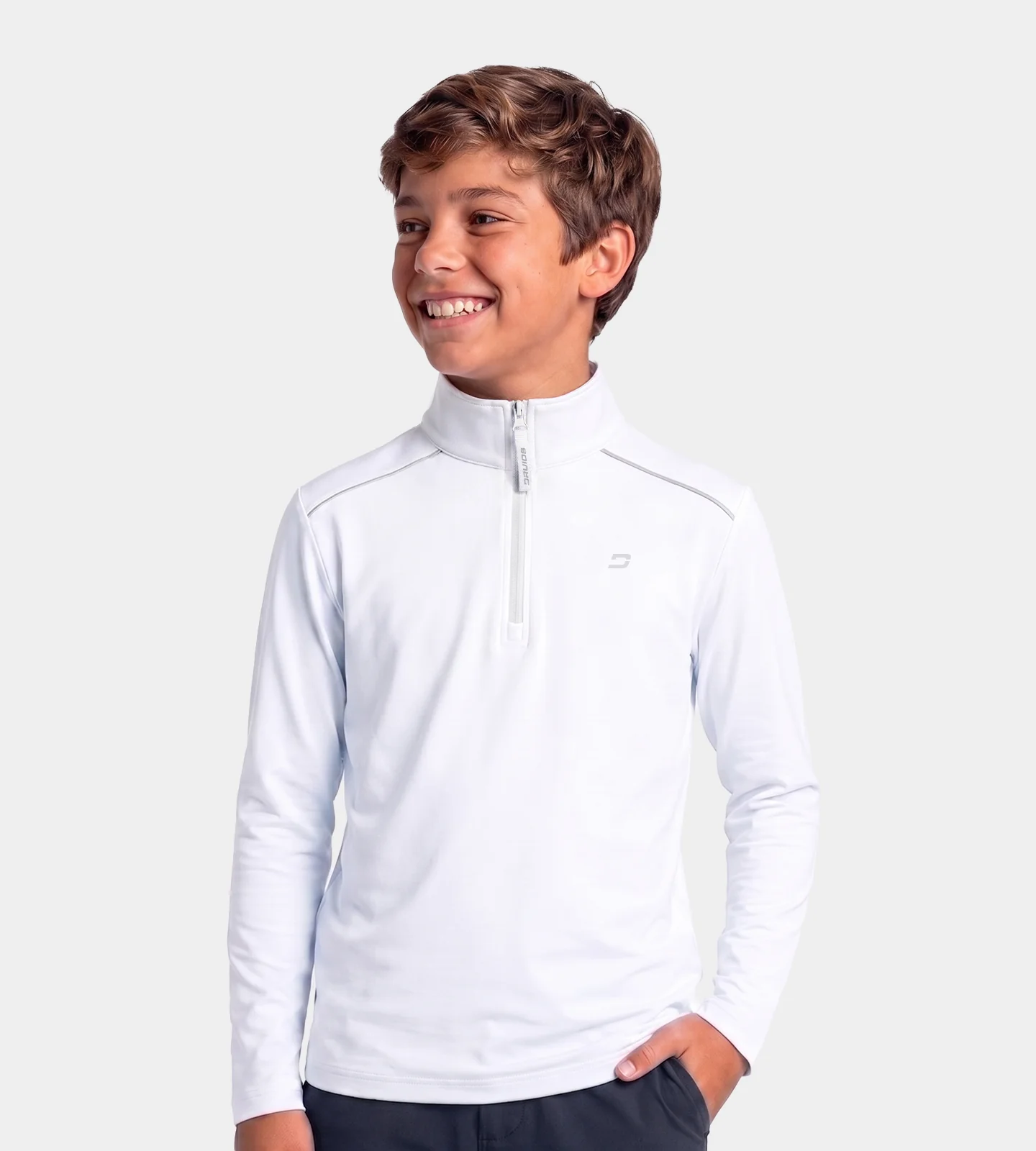 KIDS RIBBED PINE MIDLAYER - WHITE - Image 2