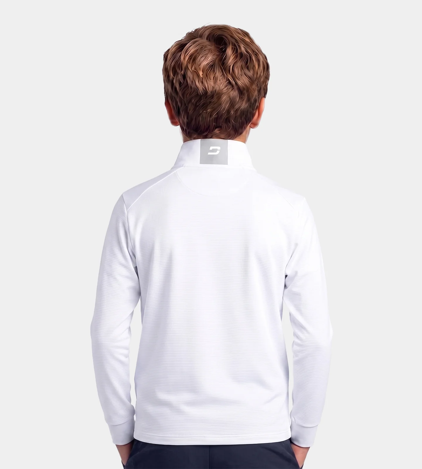 KIDS RIBBED PINE MIDLAYER - WHITE - Image 4