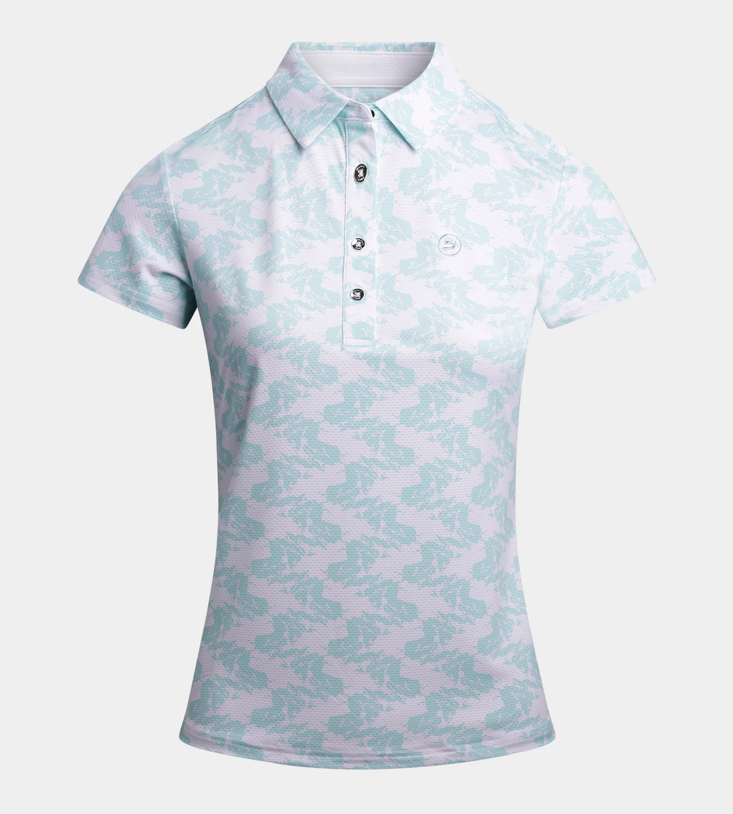 LADIES ABSTRACT EMOTIVE POLO - WHITE - Image 3