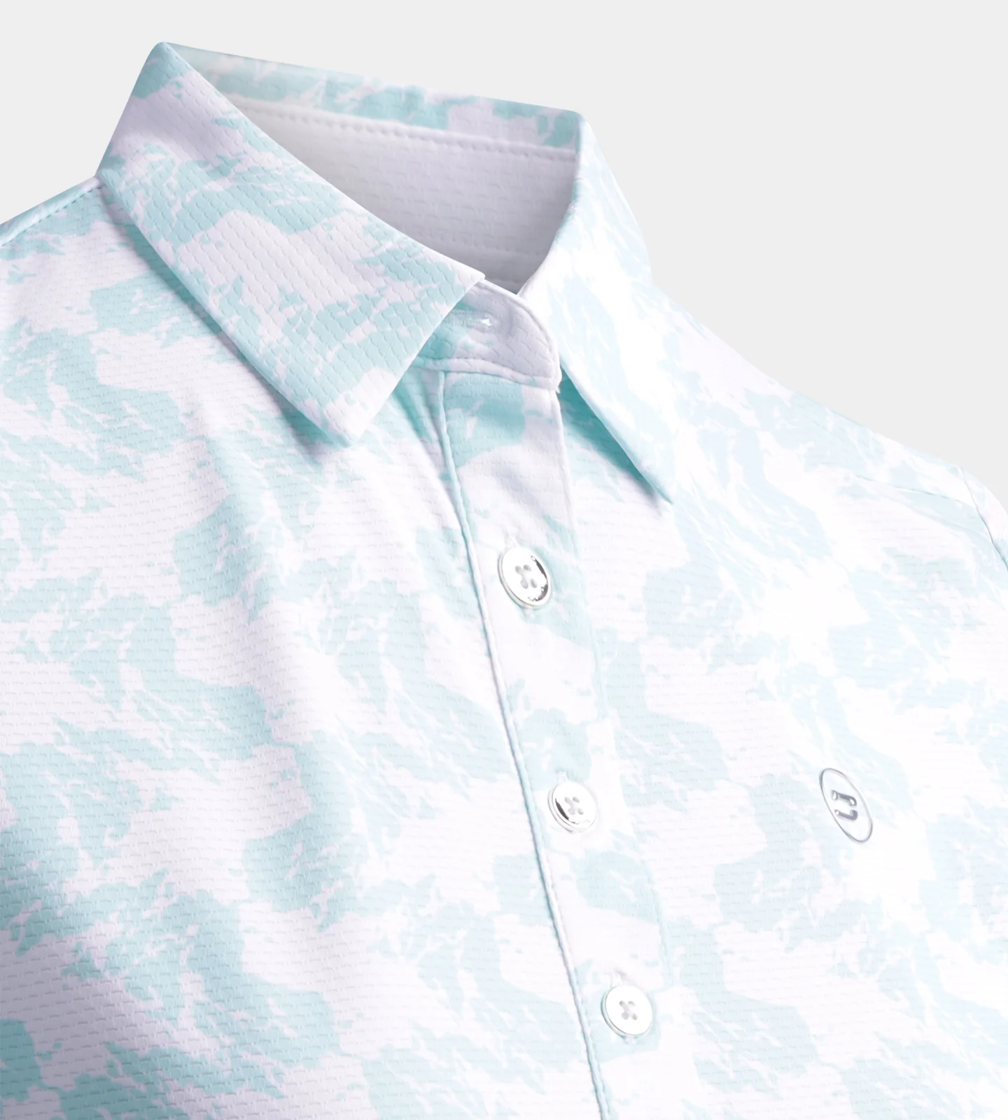 LADIES ABSTRACT EMOTIVE POLO - WHITE - Image 5