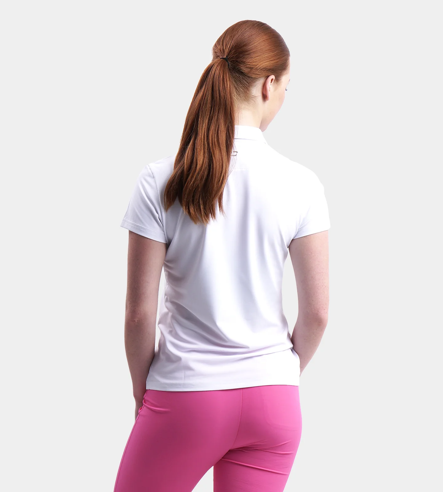 LADIES BLOCK PIQUE POLO - WHITE - Image 2