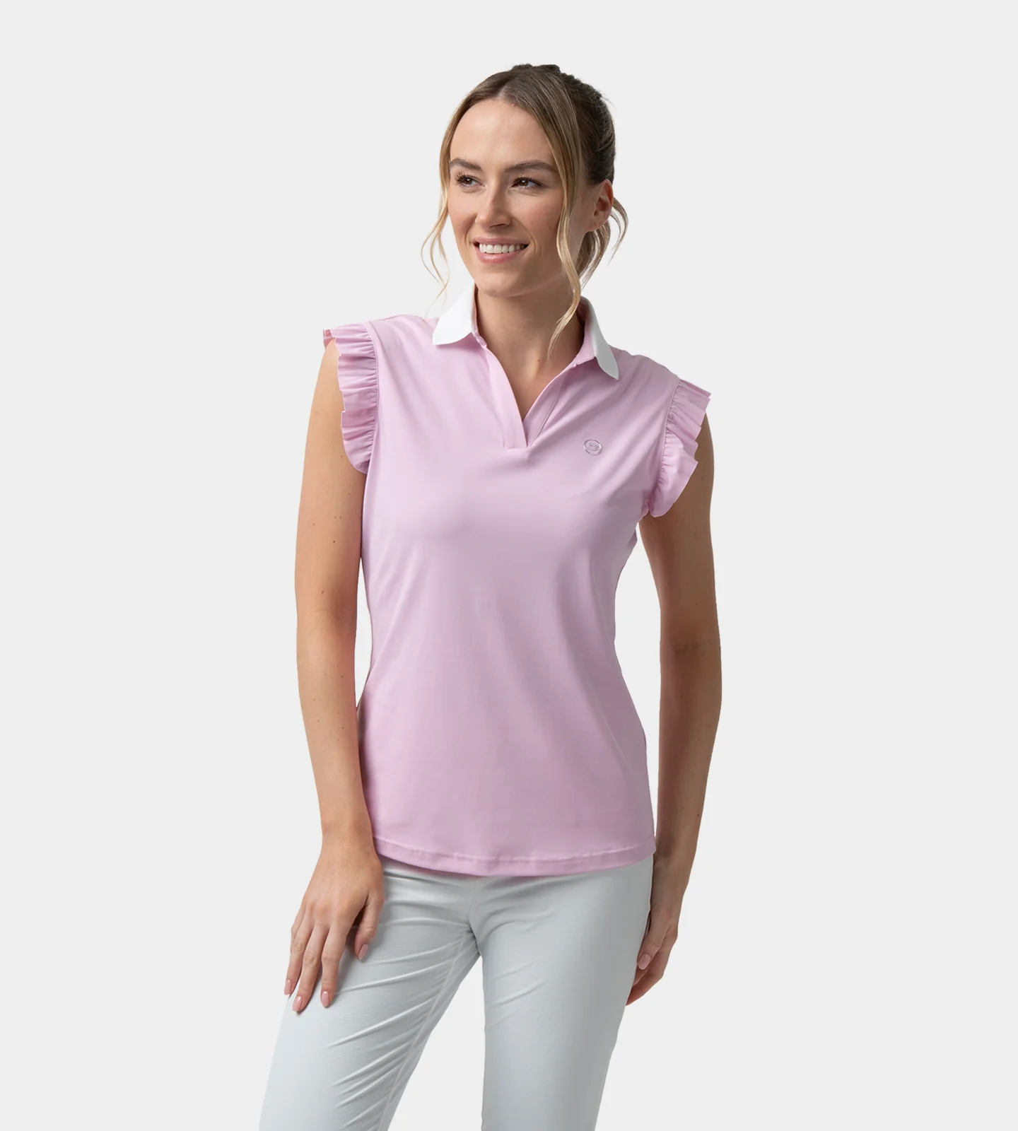 LADIES CAPPED POLO - BLUSH