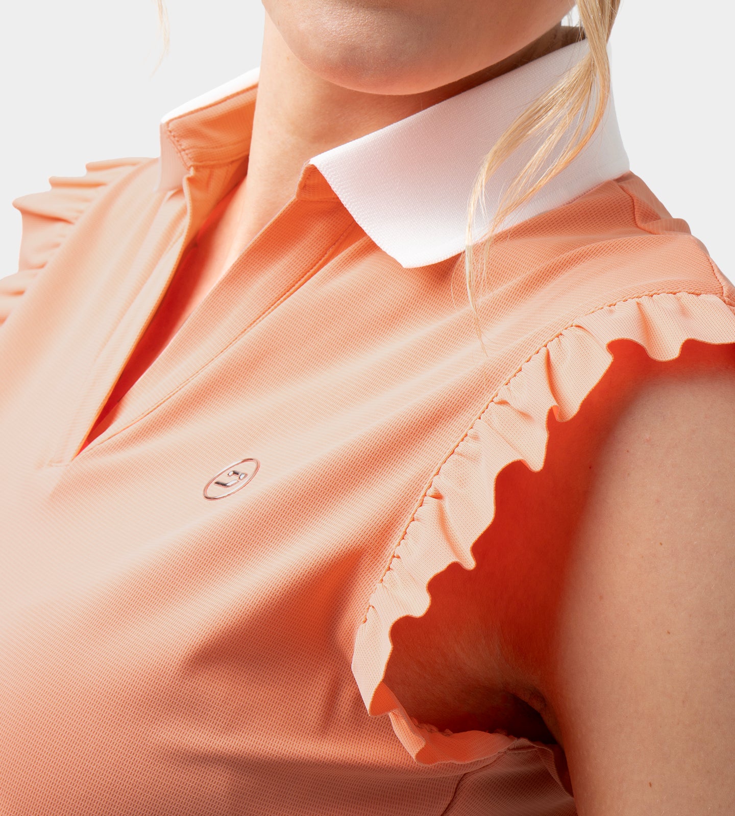 LADIES CAPPED POLO - CORAL - Image 2