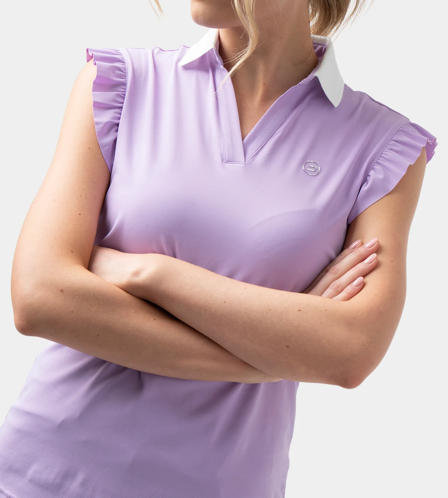 LADIES CAPPED POLO - LAVENDER - Image 2