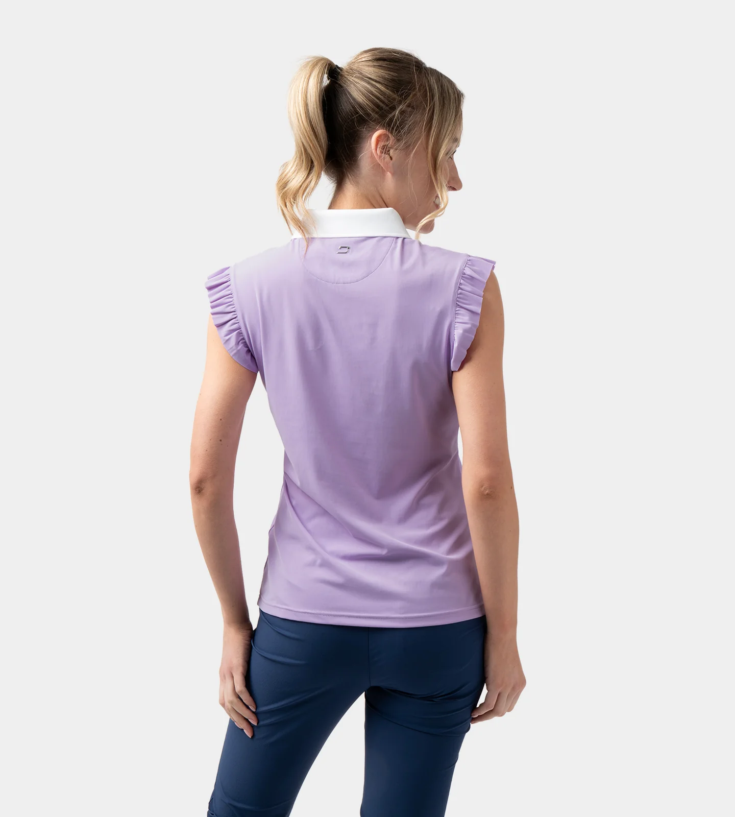 LADIES CAPPED POLO - LAVENDER - Image 3