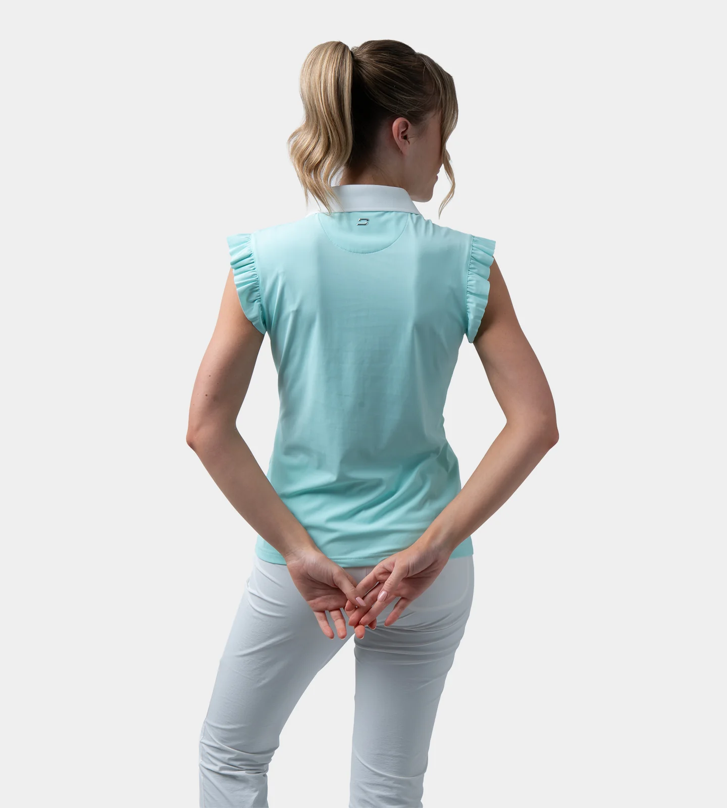 LADIES CAPPED POLO - MINT - Image 3