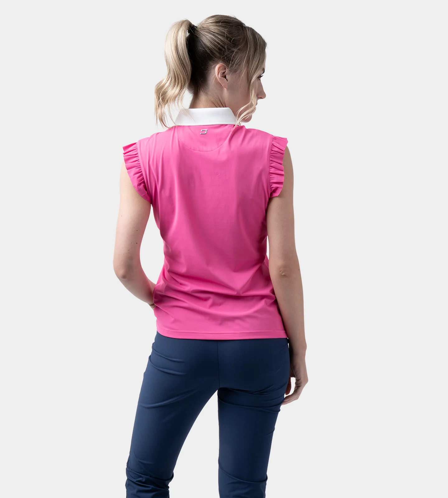 LADIES CAPPED POLO - PINK - Image 3