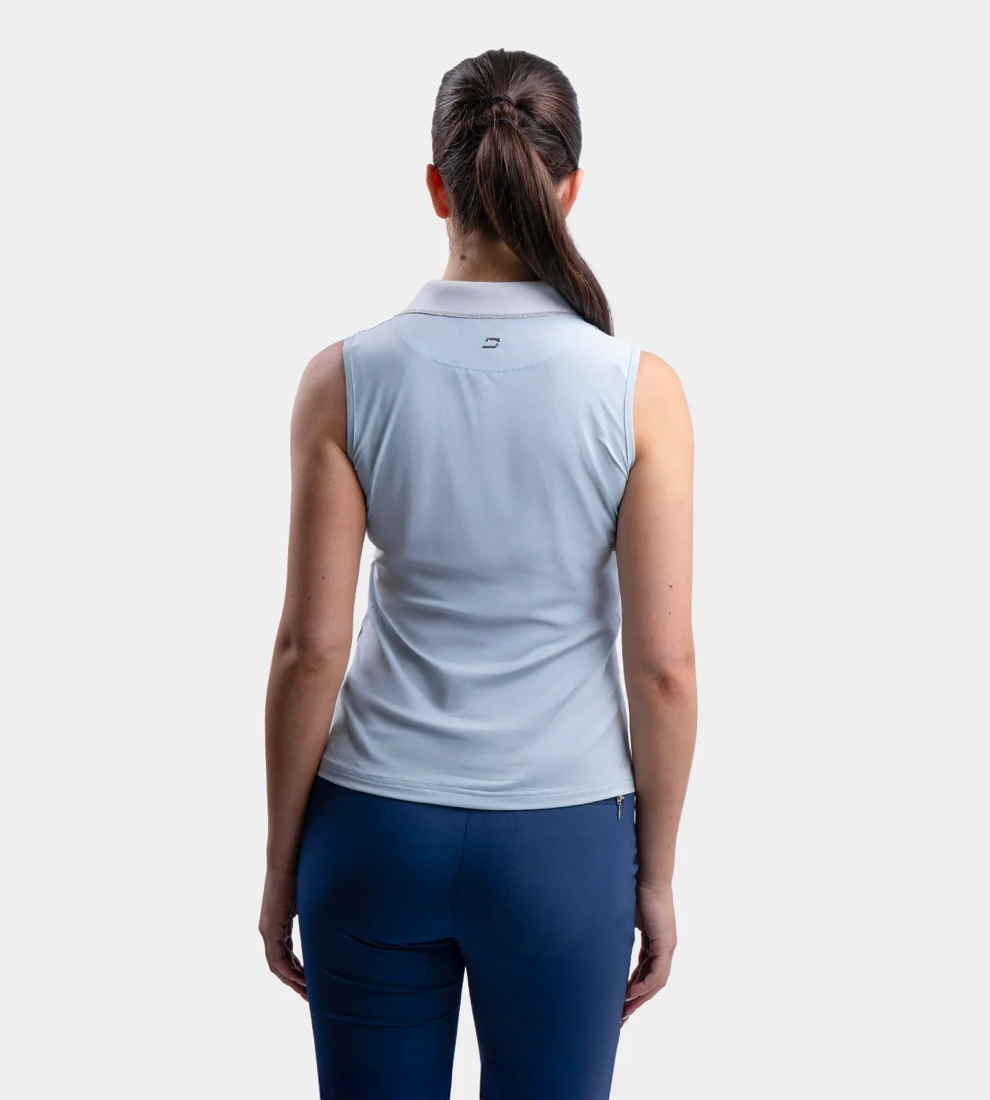 LADIES CLASSIC V NECK POLO - BLUE - Image 3