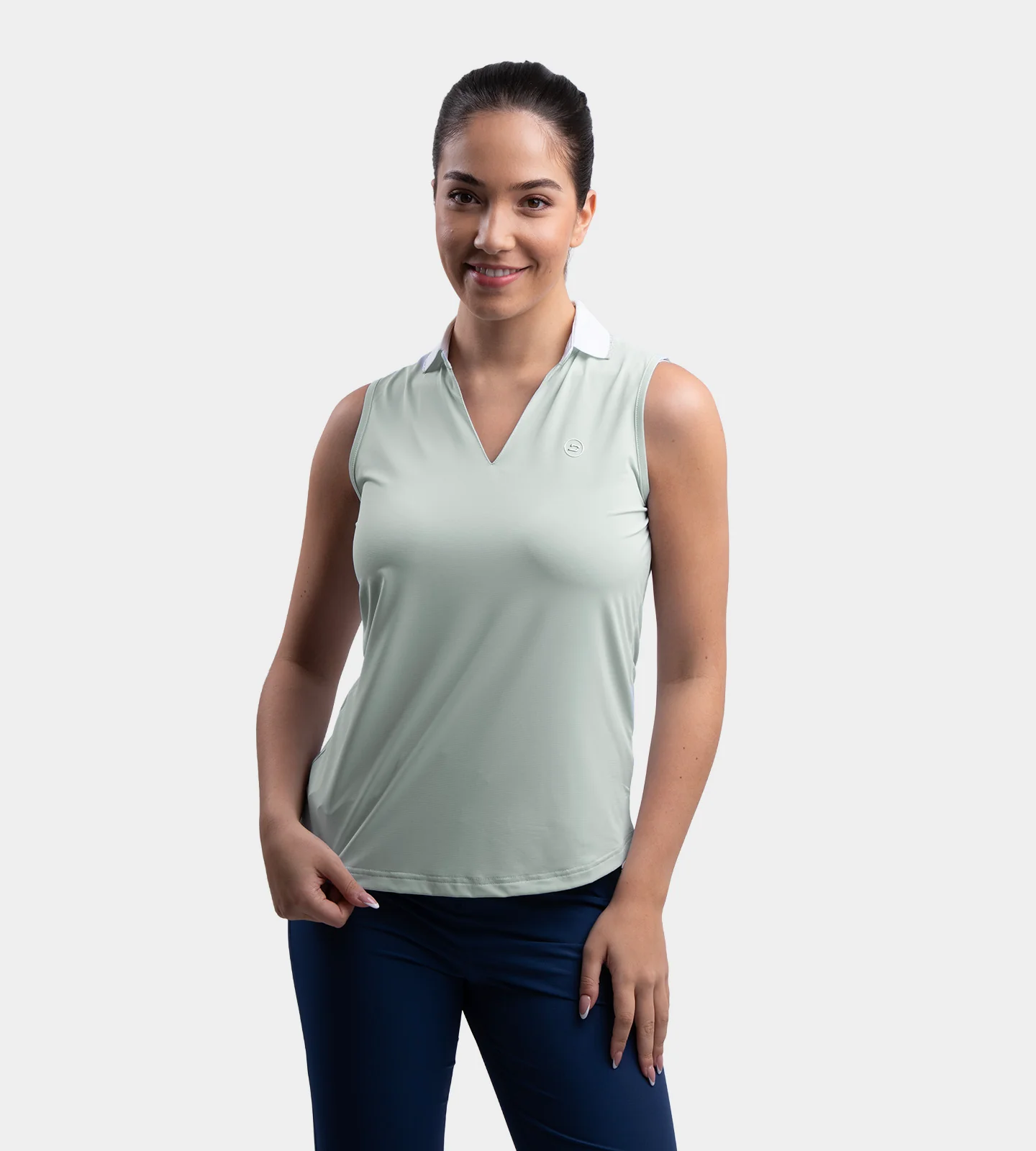 LADIES CLASSIC V NECK POLO - MINT