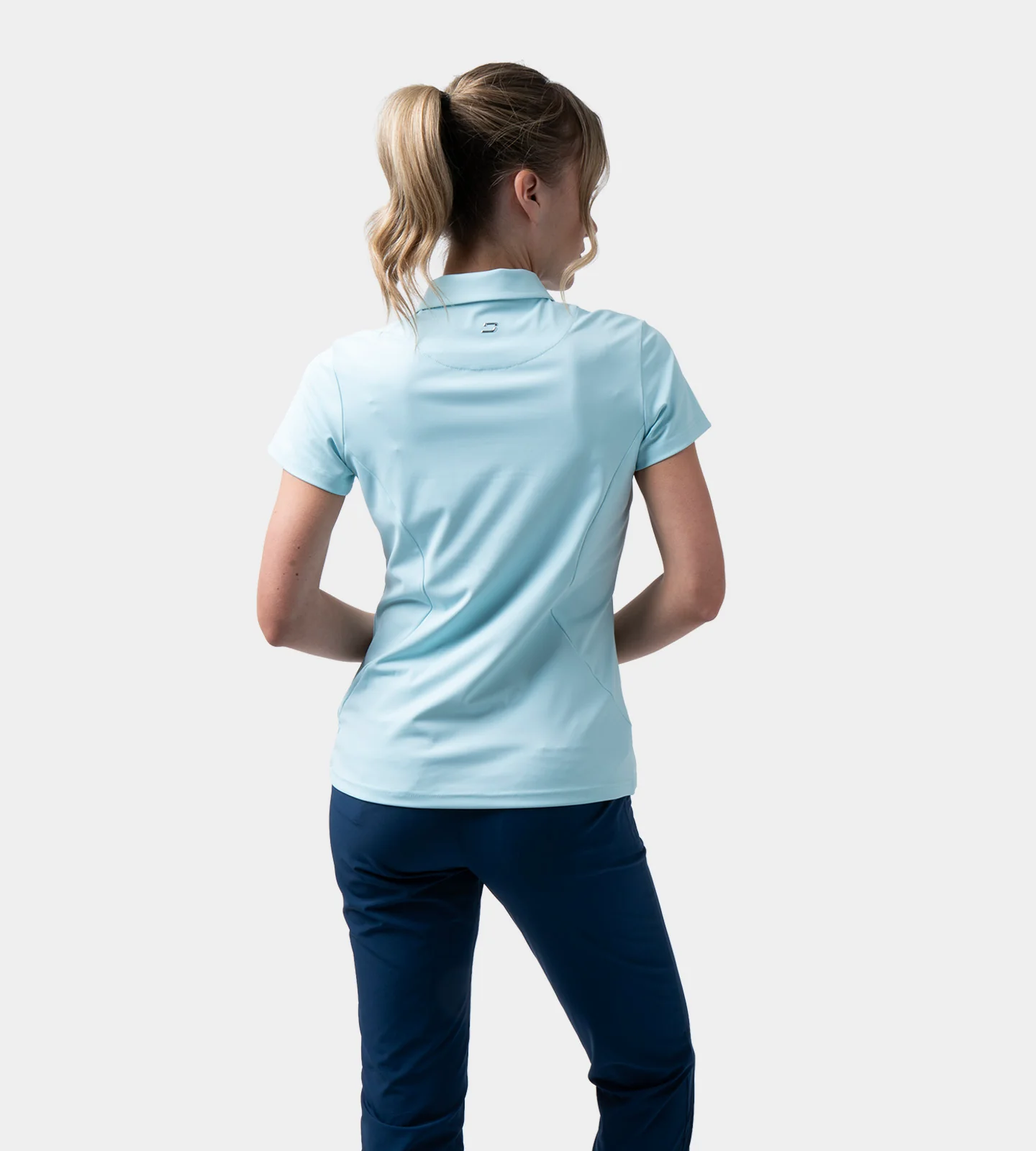 LADIES HEART ZIP POLO - BLUE - Image 2