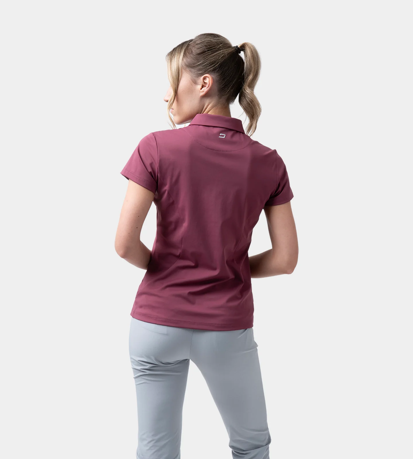 LADIES HEART ZIP POLO - MULBERRY - Image 2