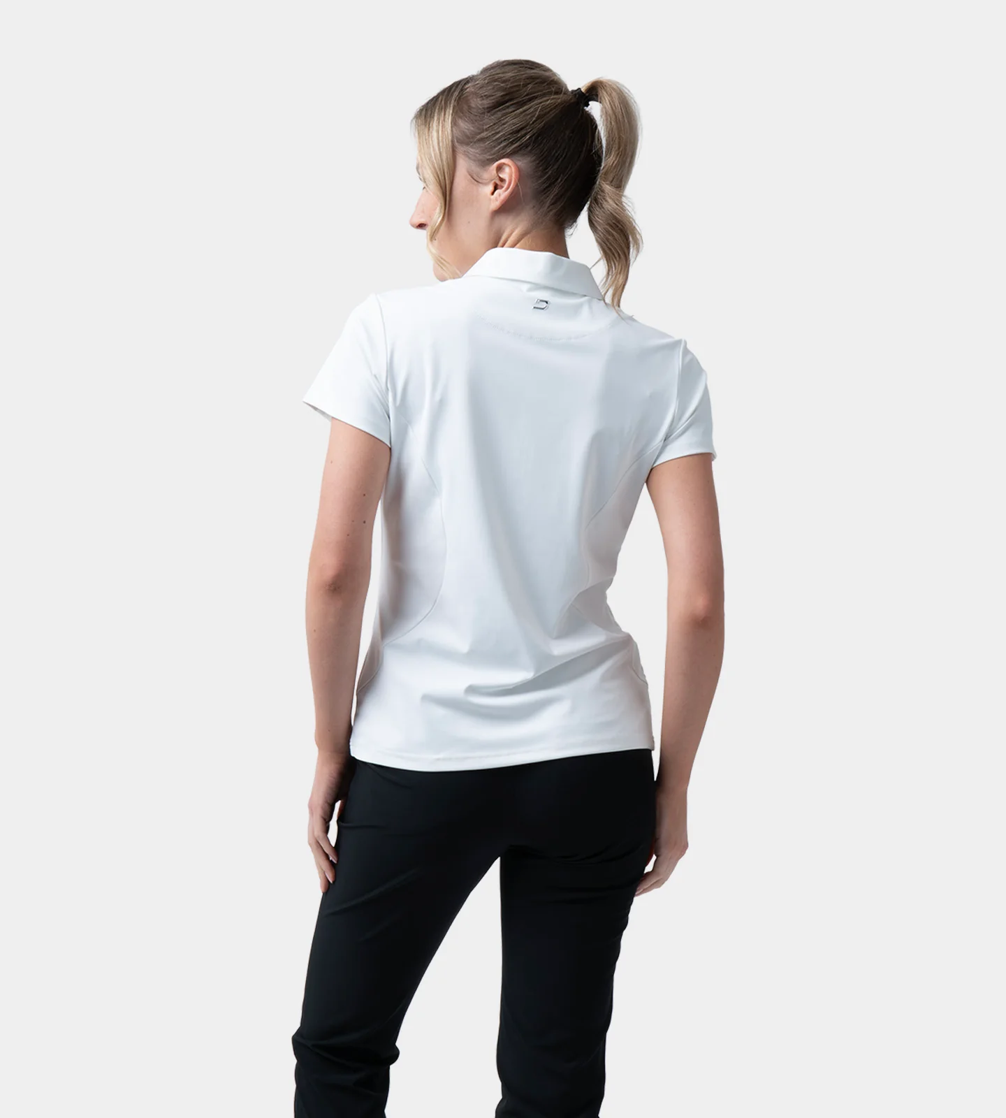 LADIES HEART ZIP POLO - WHITE - Image 2