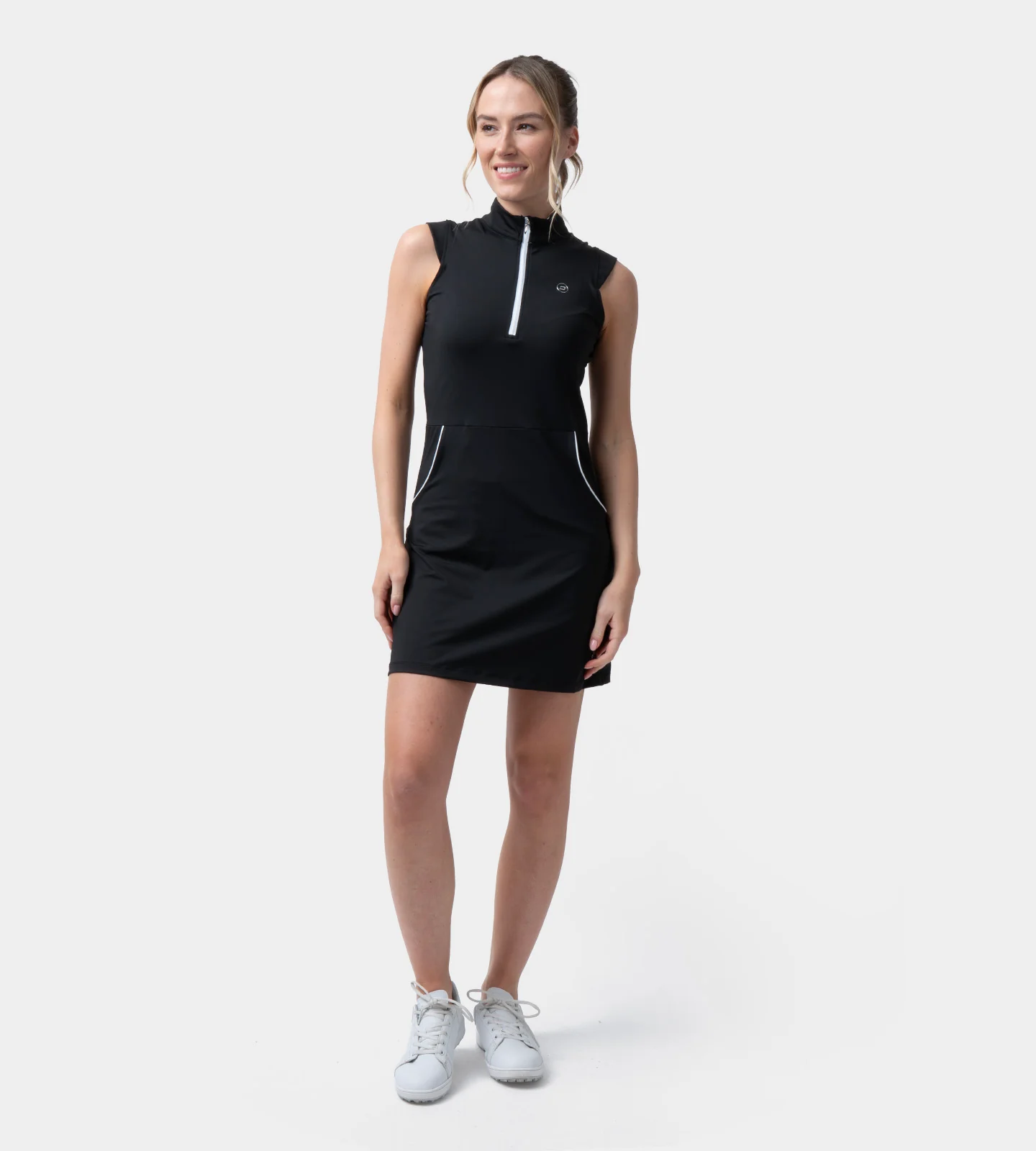 LADIES LUXE CAP DRESS - BLACK - Image 6