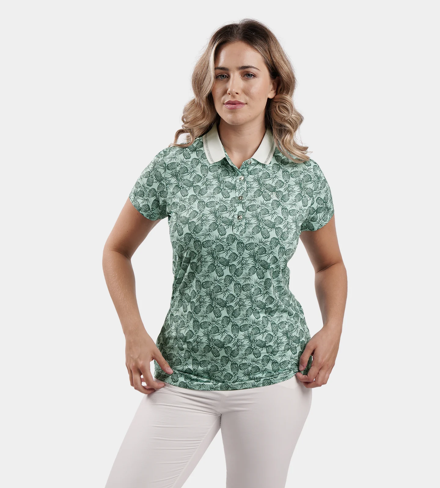 LADIES PINEAPPLE POLO - GREEN