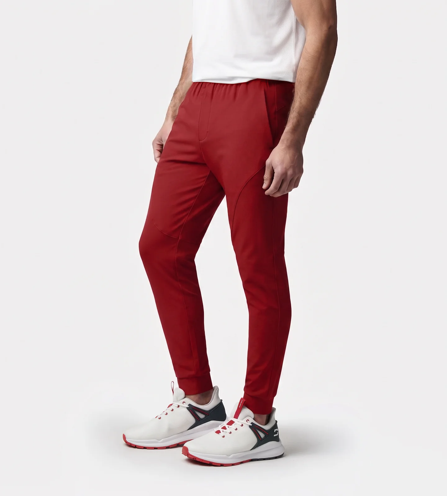 LUXE GOLF JOGGERS - BURGUNDY - Image 3
