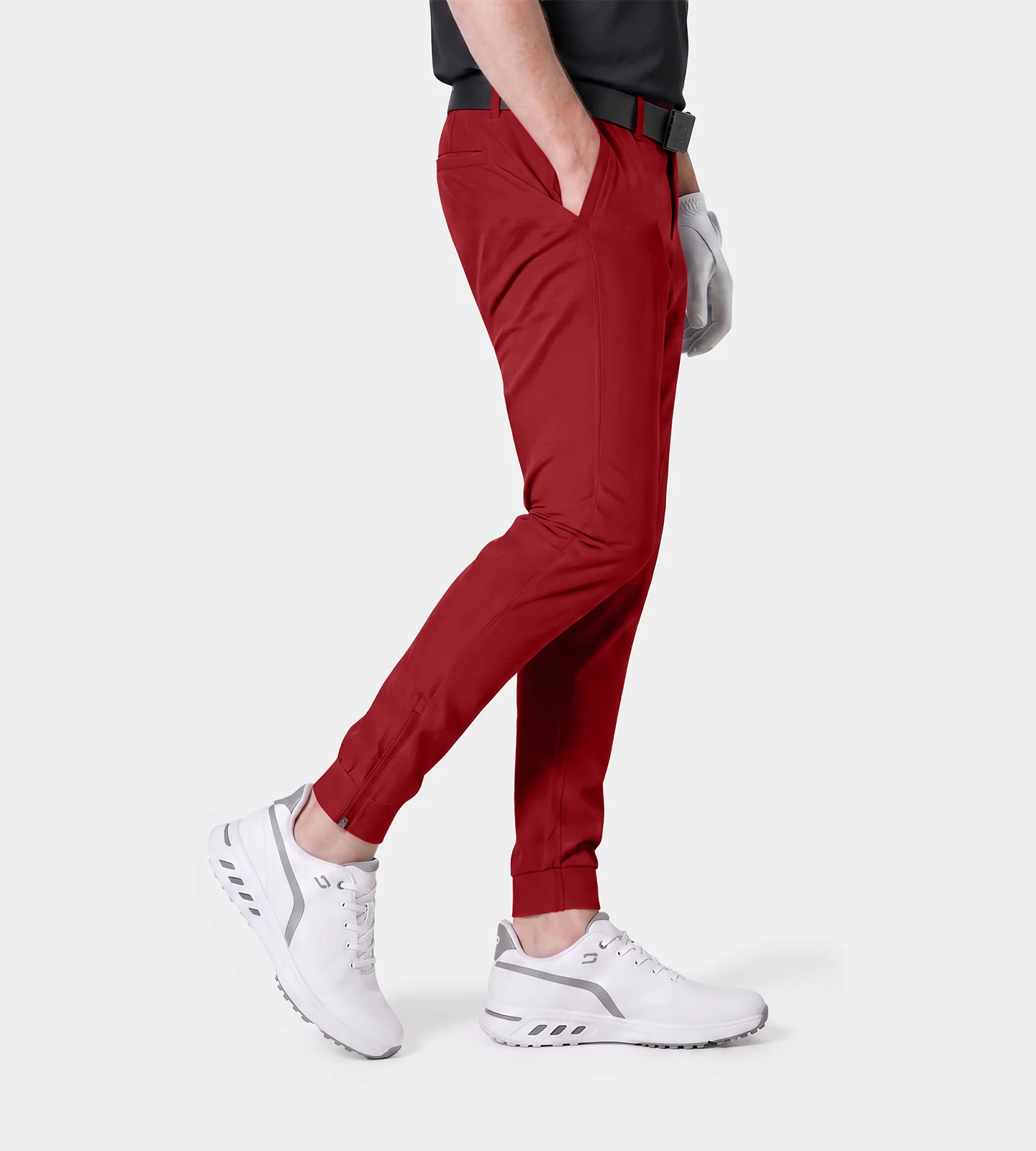 MEN'S GOLF JOGGERS - BURGUNDY - Image 3