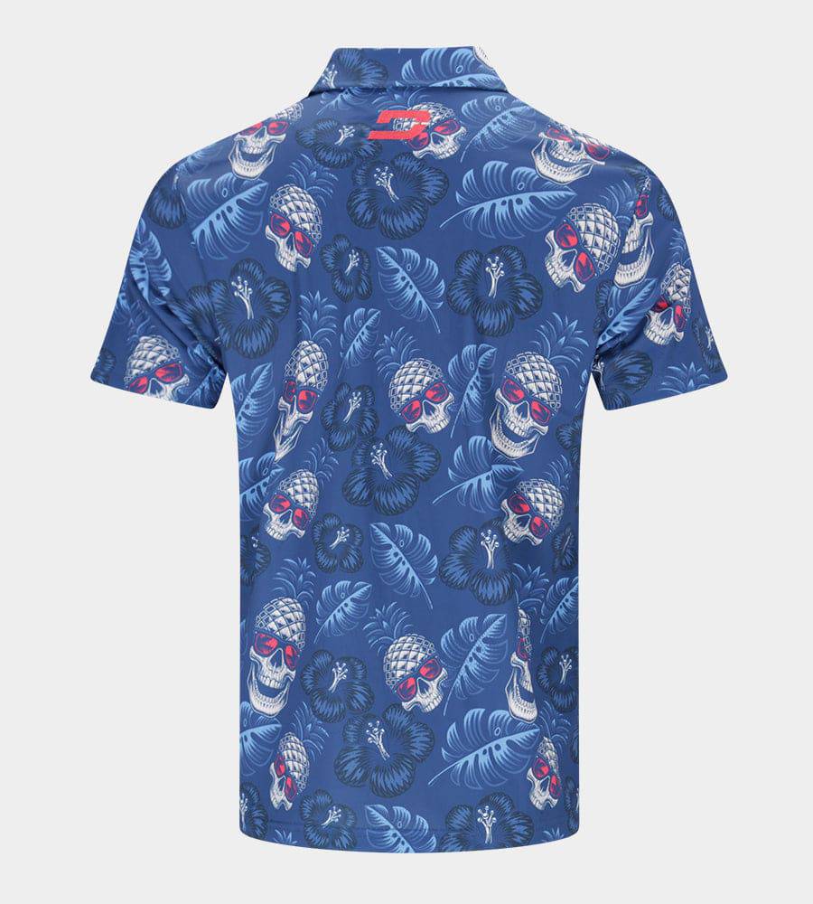 PINEAPPLE SKULLZ 2.0 POLO - NAVY / CORAL - Image 3