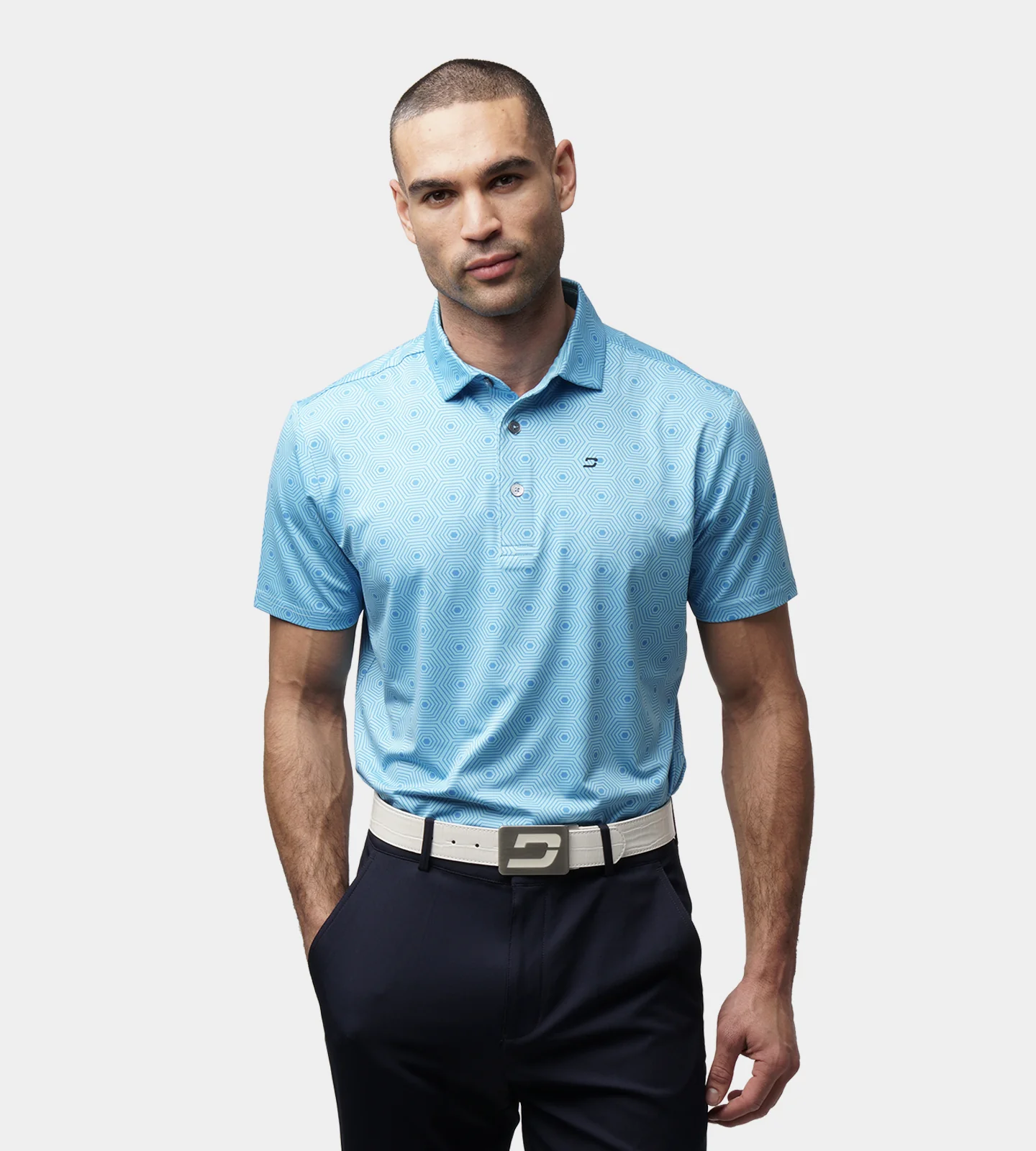 SIX GRID POLO - BLUE - Image 2