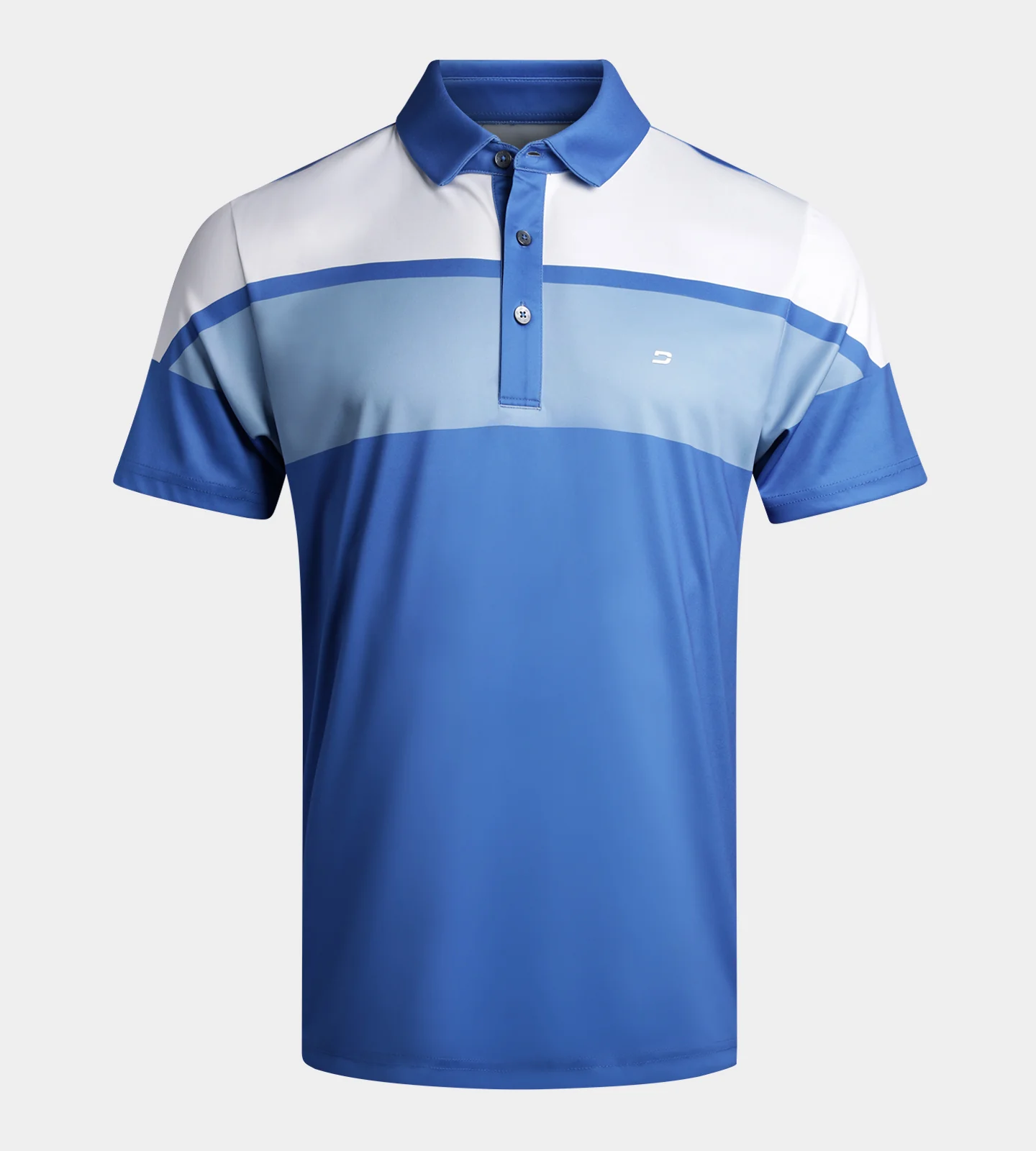 STRIPE PERFORMANCE POLO - BLUE
