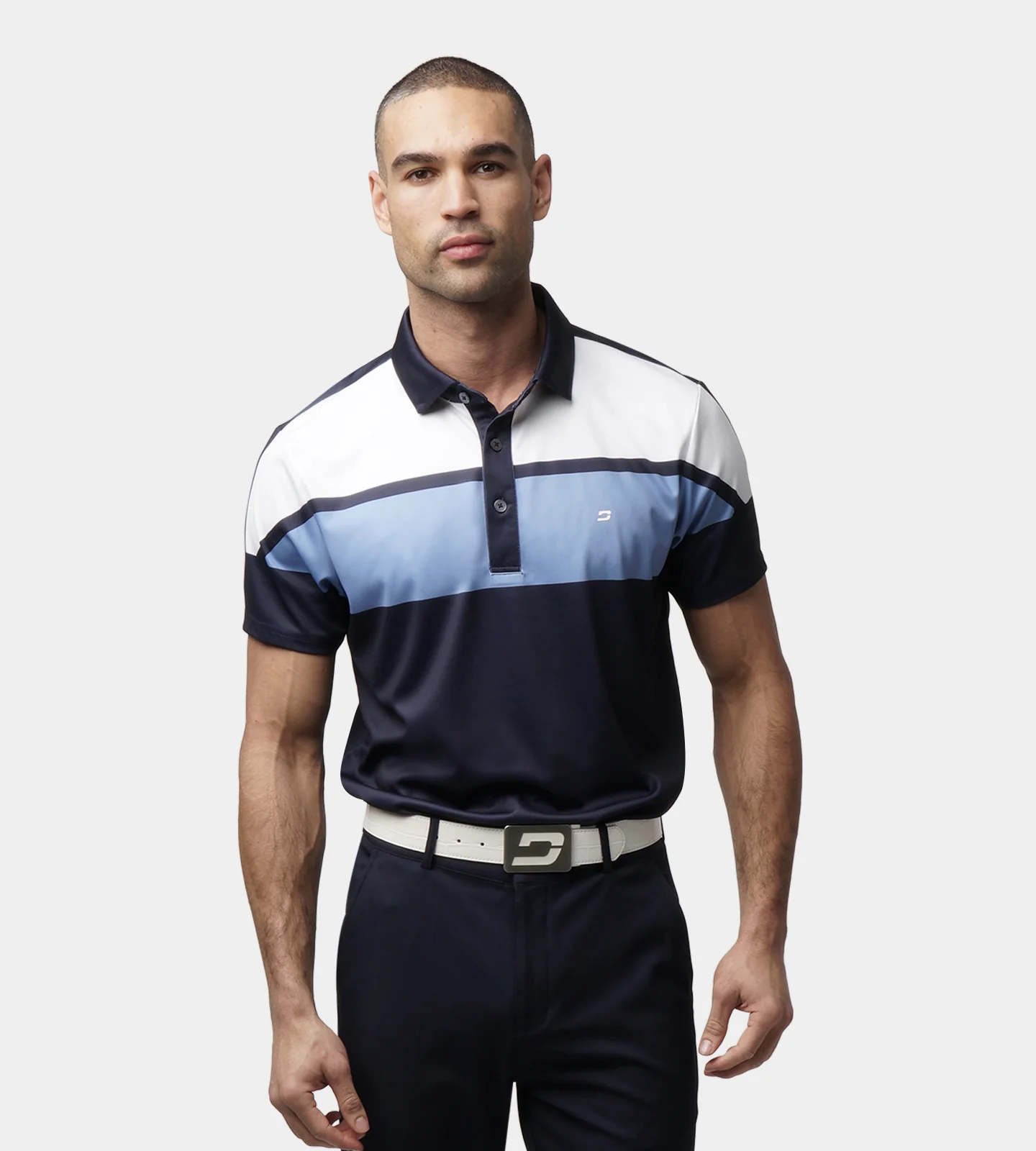 STRIPE PERFORMANCE POLO - NAVY - Image 2