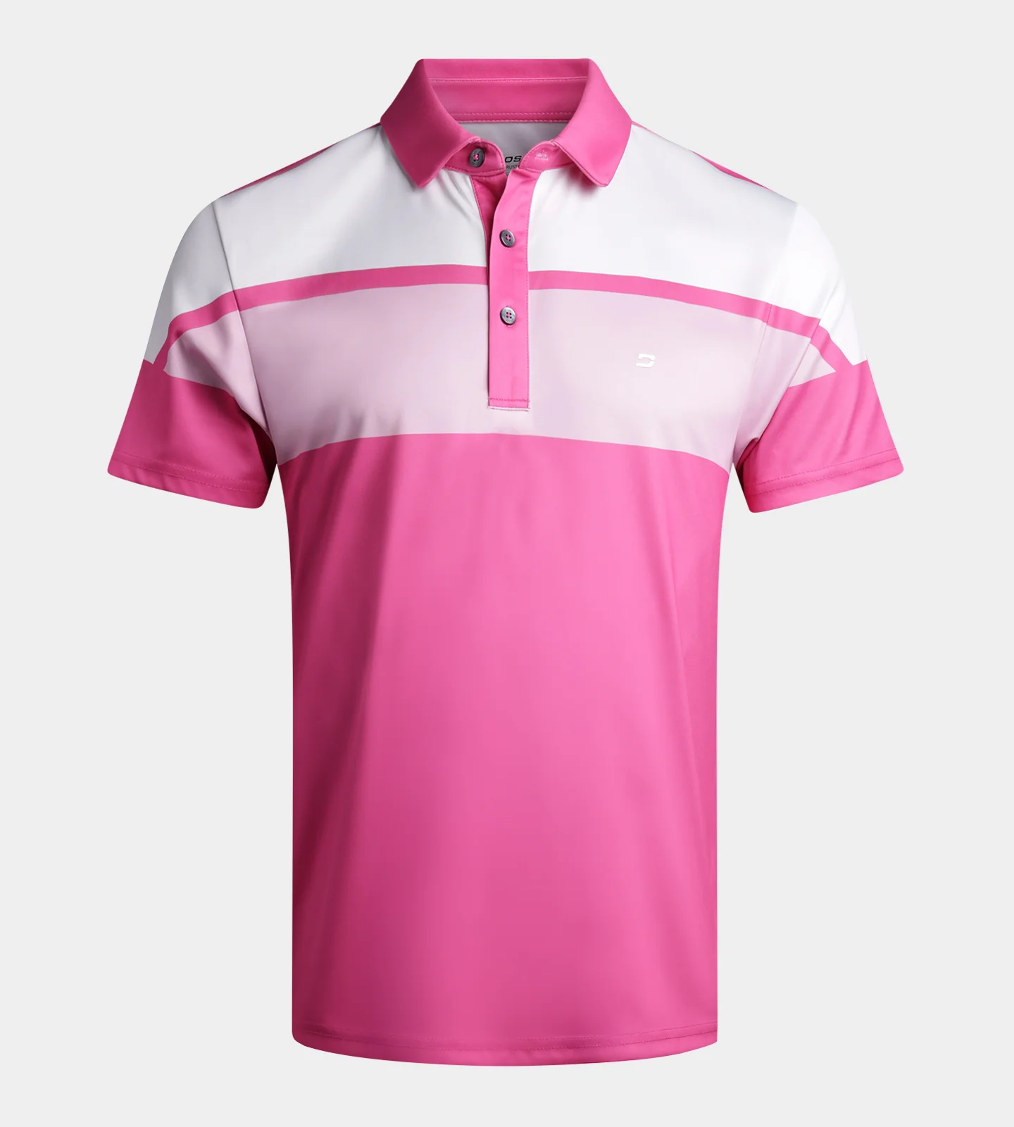 STRIPE PERFORMANCE POLO - PINK